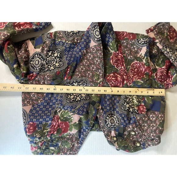 Carol Anderson Collection Petite Floral Rose Patchwork Bomber Jacket - Picture 7 of 10